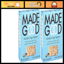 Healthy Vanilla Crispy Squares - 6 Snack Bars, 0.78oz Each, Pack of 2