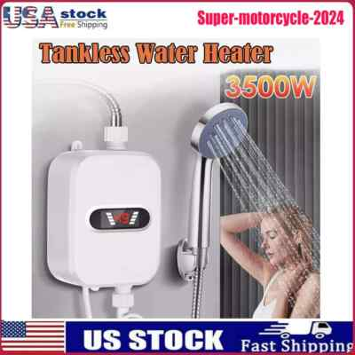 #ad #ad 110V 3500W Tankless Hot Water Heater Shower Electric Instant Water Heater USA $37.96