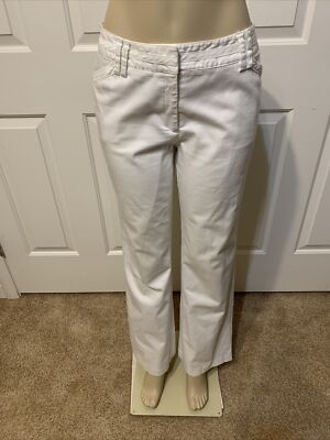 White House Black Market Womens R White Ivory Wide Leg