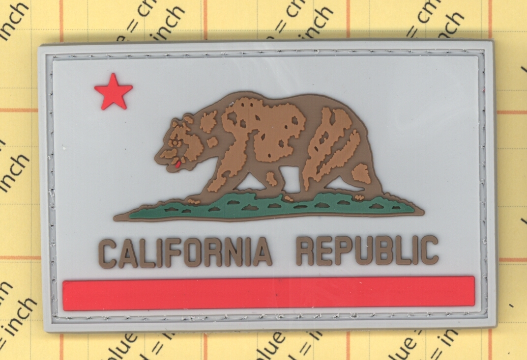 PVC patch California Republic STATE Flag Patch Los Angeles LA QUALITY 3