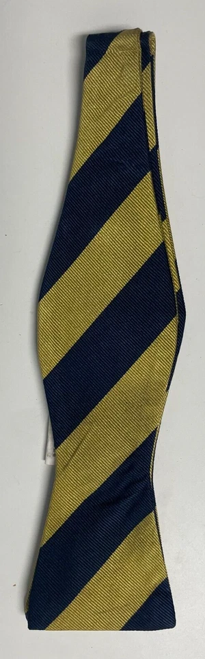 Pajarita Hombre Seda Dorado Azul Rayas AUTOCORBATA Pajarita Foto 3 de 4