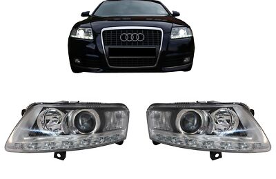 Xenon Scheinwerfer LED DRL für Audi A6 C6 4F 04.04-08 Chrome Ohne AFS