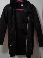 Prev. Owned Lacoste Wm' Size 34 Blk Hooded Coat