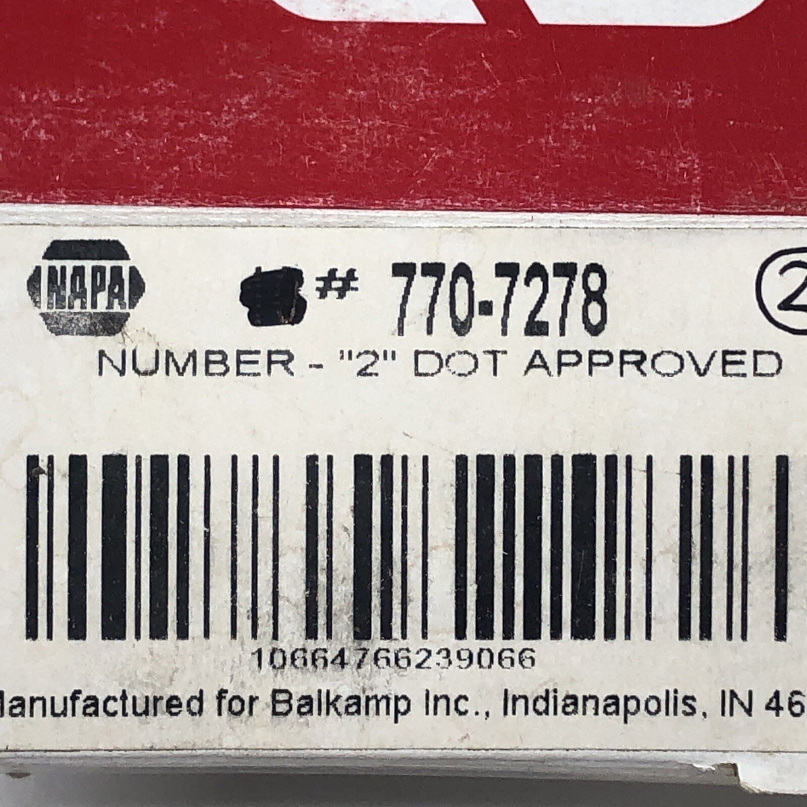 Napa Balkamp 7707278 Number "2" DOT Approved Sticker Box of 2 eBay