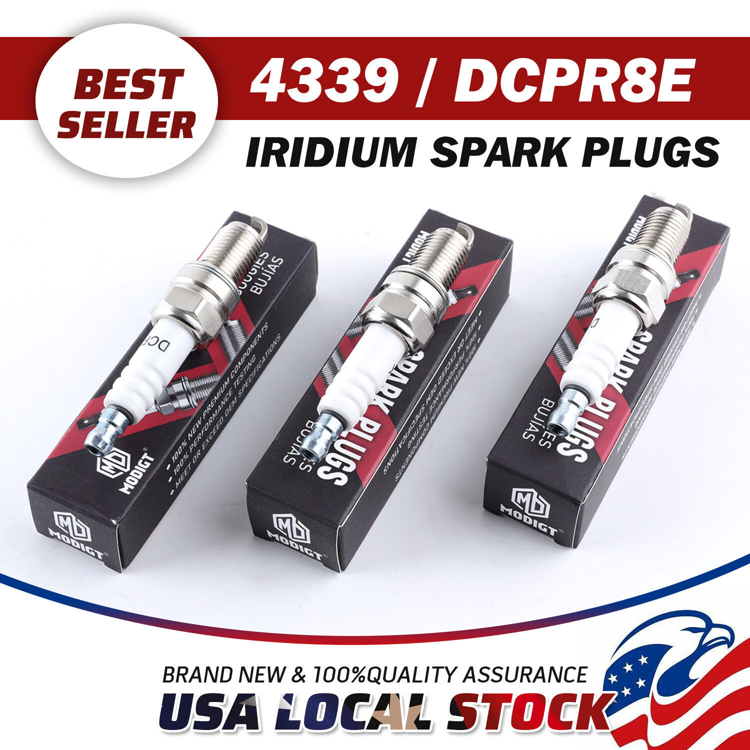 3X Fit NGK 4339 DCPR8E Standard Spark Plugs for YR6DES Y6DC XU24EPR-U XU24EP-U