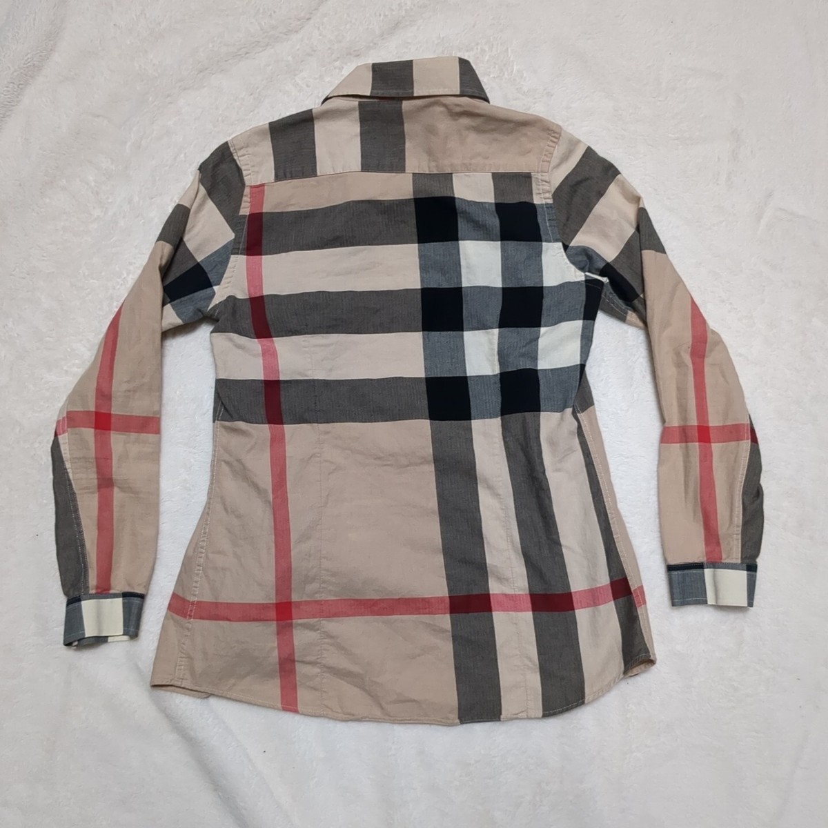 Burberry Brit Shirt Check Trim Women's Sz S Long Sleeve