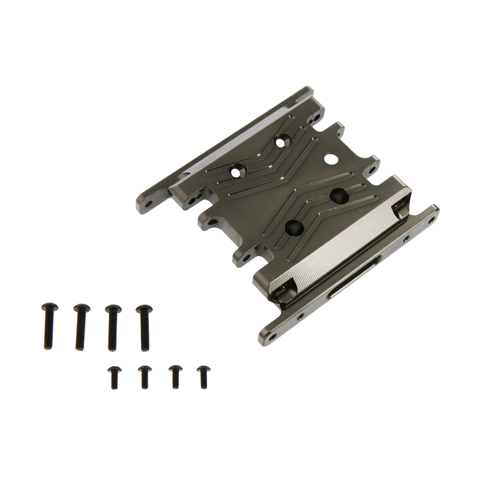 Vaterra Ascender Alloy Center Skidplate, Gun Metal by Atomik -Replaces VTR231034