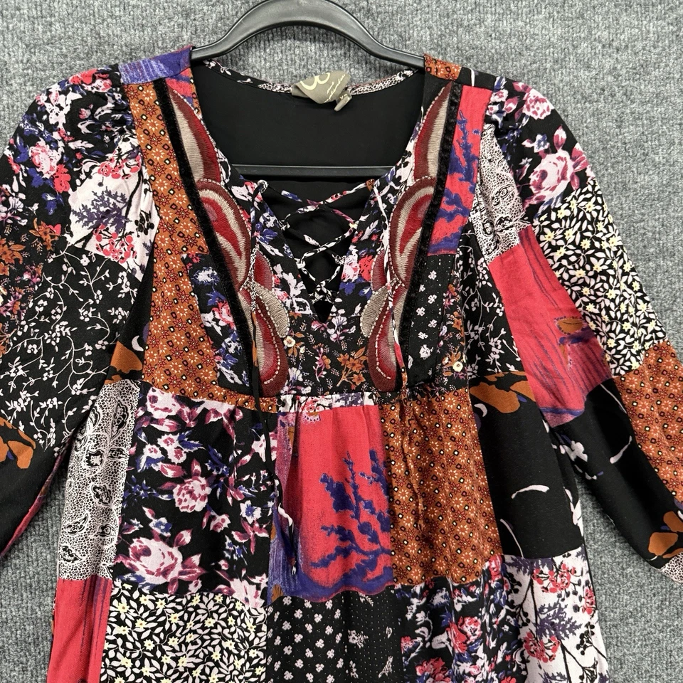 Vestido Anthropologie One September para mujer XS Patchwork Shift Boho Hippie Cottage Foto 2 de 4