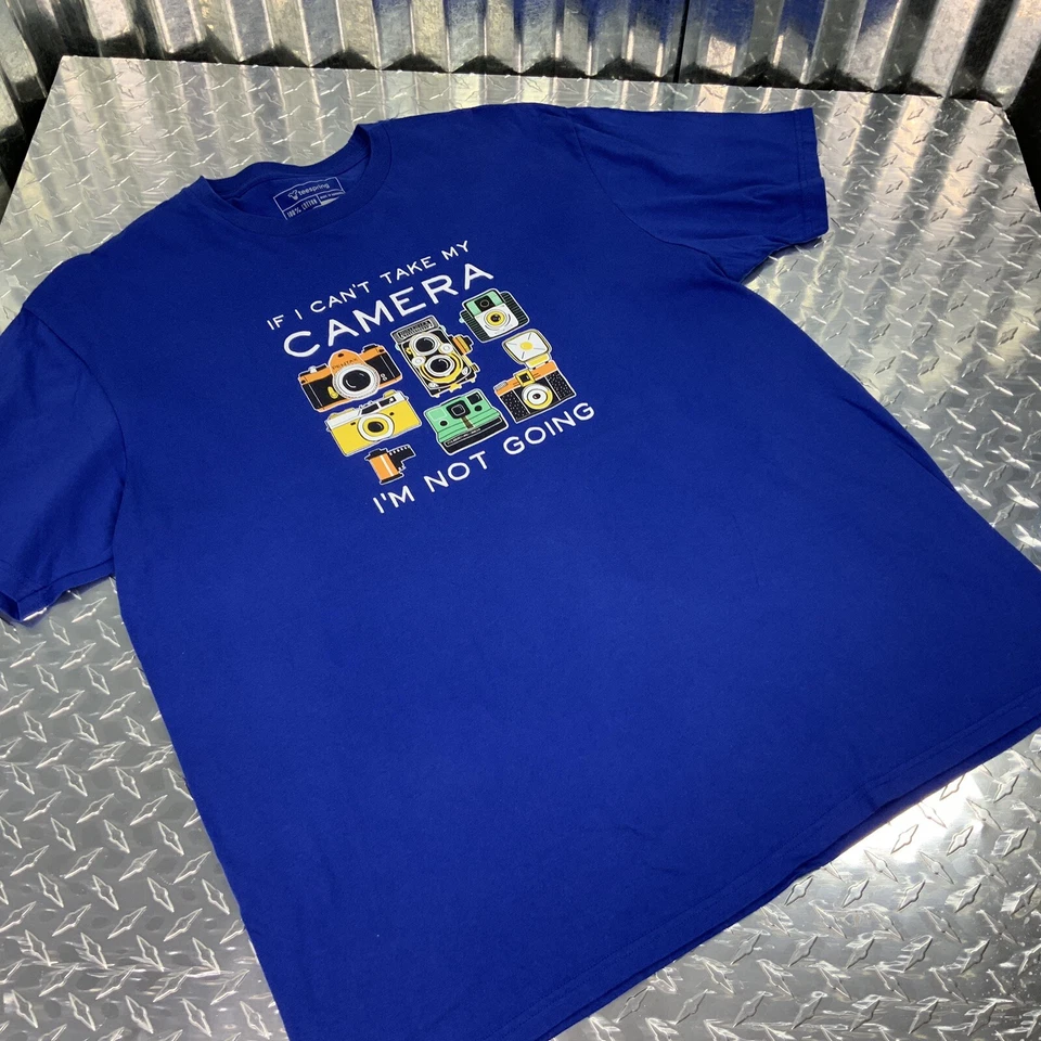 Camiseta Teespring Cámaras "If I Can't Take My Camera I'm Not Going" Para Hombre Talla XL Foto 3 de 4