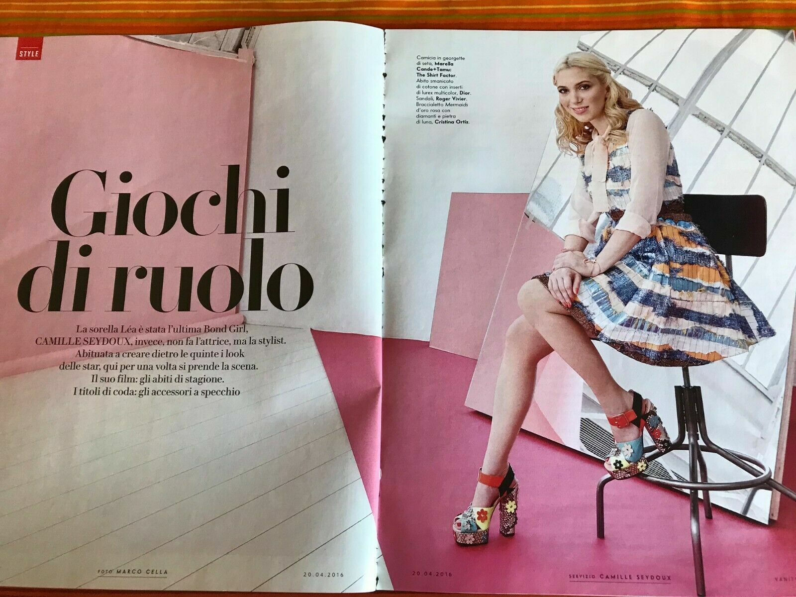 CAMILLE SEYDOUX 4 CLIPPINGS BERICHTE ITALIENISCHE SAMMLUNG