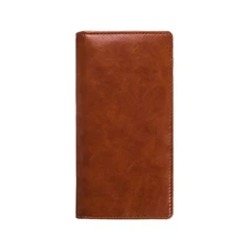 Leather Checkbook Cover for Men Women RFID Blocking