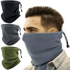 Fleece Neck Warmer Gaiter Windproof Face Mask Winter Head Scarf for Cold Weather