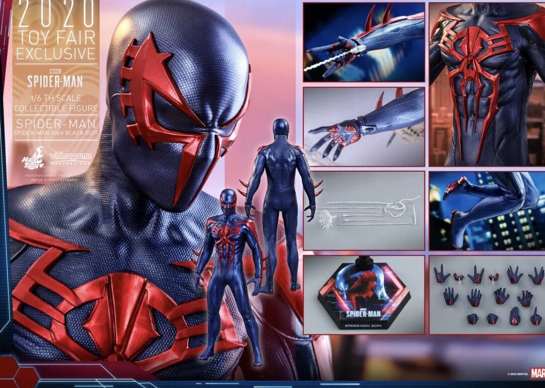 New Hot Toys VGM42 Marvel Spider-Man 2099 Black Suit 1/6 Action