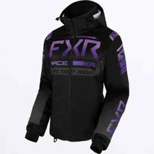 FXR WOMEN'S RRX Black/Purple Fade JACKET Coat-SNOW Winter - Size 16 - NEW