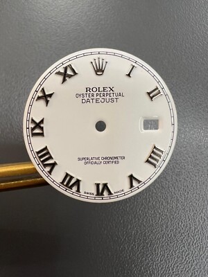 Original Rolex Dial Size 28mm White, Silver Roman Indexes - Datejust Dial