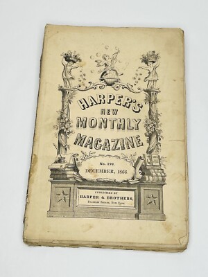 1866 Harpers New Monthly Magazine Mark Twain 43 Days Open Boat December  199