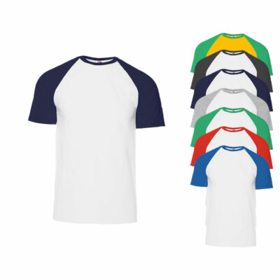 KURZÄRMLIGES BASEBALL-T-SHIRT - S M L XL XXL 3XL - NEU Fruit of the Loom F295