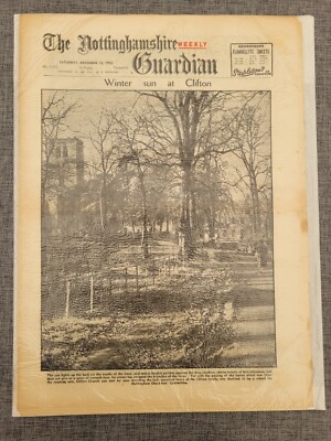 THE NOTTINGHAMSHIRE GUARDIAN WINTER SUN CLIFTON 12. DEZEMBER 1953 ORIGINAL ZEITUNG