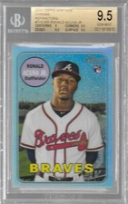 2018 Topps Heritage Ronald Acuna Jr RC CHROME REFRACTOR /569 Rookie Card BGS 9.5