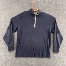 The Normal Brand Sweatshirt Men Large Blue Pullover 1/4 Zip Lightweight Fleece