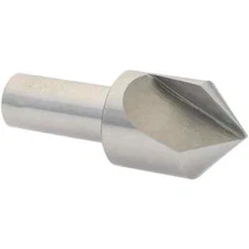 1 Flute 90° HSS Countersink, 1-1/4" Diam, 3/4" Shank, 2-3/4" Length, RH Cut