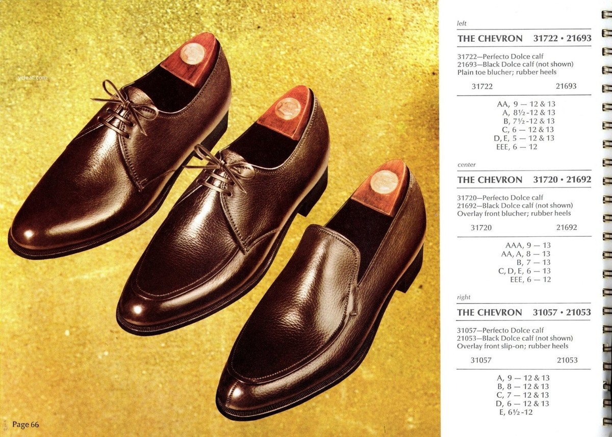 靴 1960s Florsheim The Chevron Vintage Florsheim 21693 The Chevron Black Dolce Calf Plain Toe