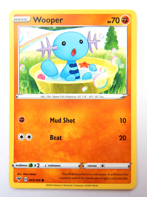 Wooper 083/185 (NM, Pokemon Card, Vivid Voltage, 2020, Fighting