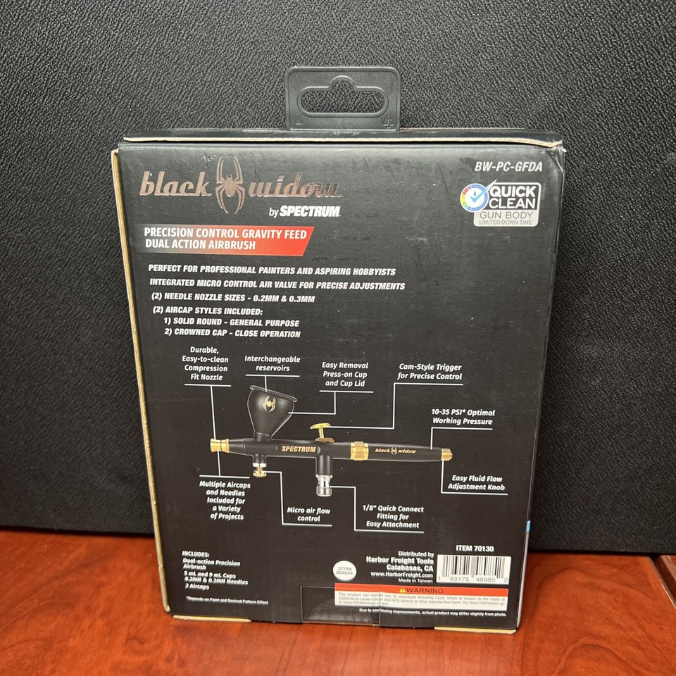 BLACK WIDOW PrecisionControl, GravityFeed, DualAction Airbrush