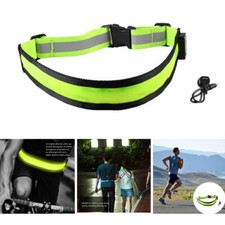 LED Reflective Belt Adjustable Reflective Safety Rechargeable Belt Green
