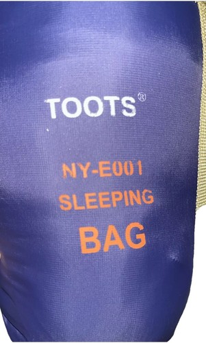 Toots Blue And Gray Sleeping Bag With Stuff Sack Camping Outdoors - Picture 9 of 9