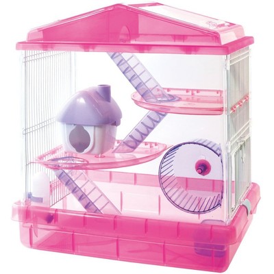 pink hamster cage