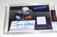 TONY DORSETT 2021 LEAF ULTIMATE PATCH GAME USED JERSEY AUTO 8/9 SIGNED CARD