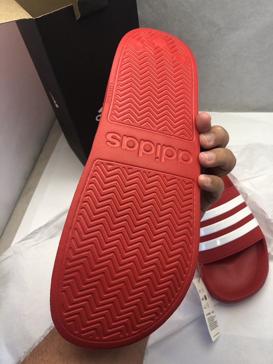 adidas Men's Adilette Shower Slide Sandal, Scarlet/White/Scarlet FY7815  Size 13 | eBay