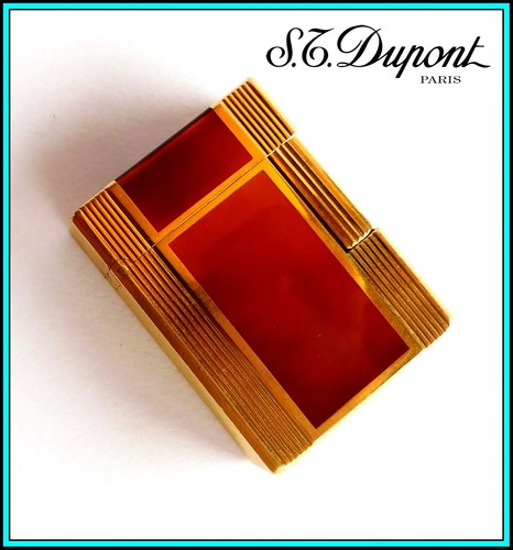 S.T. DUPONT Lighter - Ligne 1 Rose Gold & Brown Chinese Lacquer - JUST SERVICED - Picture 2 of 18