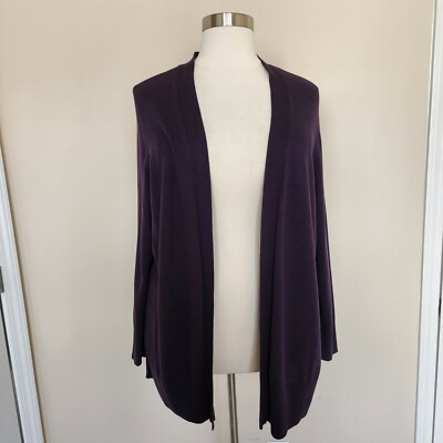 Croft & Barrow Plus Size 3X Purple Plumb Open Front Knit Cardigan Sweater