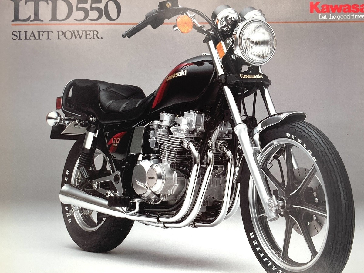 1984 Kawasaki LTD550 Motorcycle Bike 1-page Vtg Sales Brochure