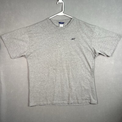 Vintage 90s Reebok Embroidered Classic Logo T Shirt Adult 2XL XXL Gray Mens 