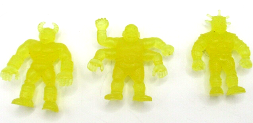 M.U.S.C.L.E. Muscle Men Lot 3 Yellow Translucent Action Figures Hard Plastic - 第 1/3 張圖片