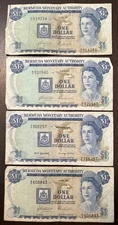 BERMUDA 1978 1982 $1 QUEEN ELIZABETH 4 Banknotes