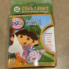 Click Start Leap Frog Game Cartridge Dora Explorer Spanish Friends Amigos 3-6