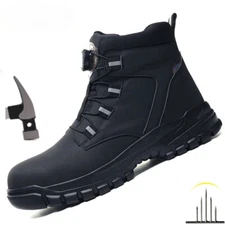 Rotary Buckle Waterproof Safety Boots Men's Indestructible Steel Toe Work Shoes