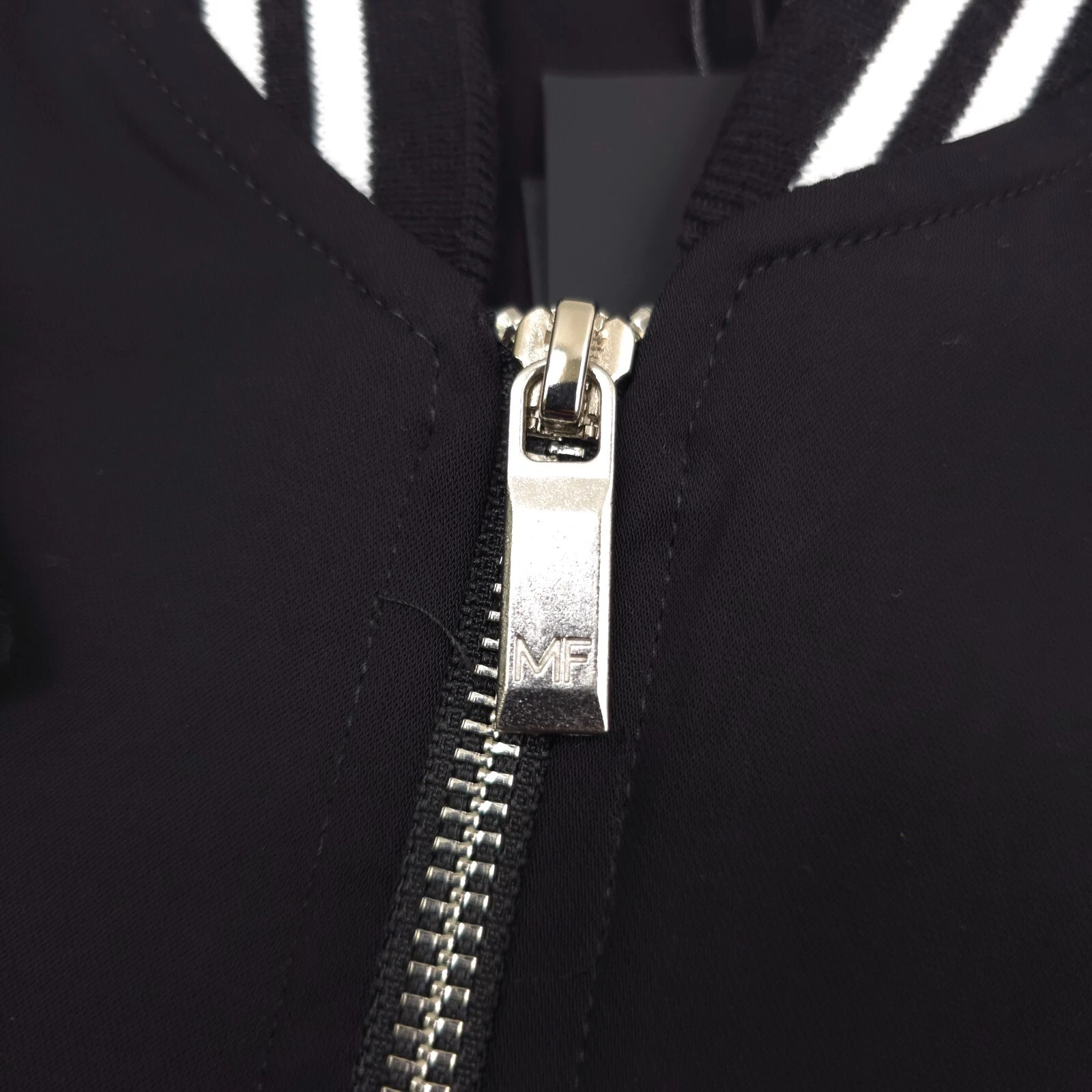 $438 Monfrere Maverick Black & White Bomber Jacket Mens Size Medium image 7