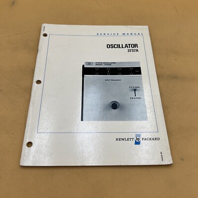 Hewlett Packard Oscillator 3737A Service Manual - HP 3737A - 03737-95000