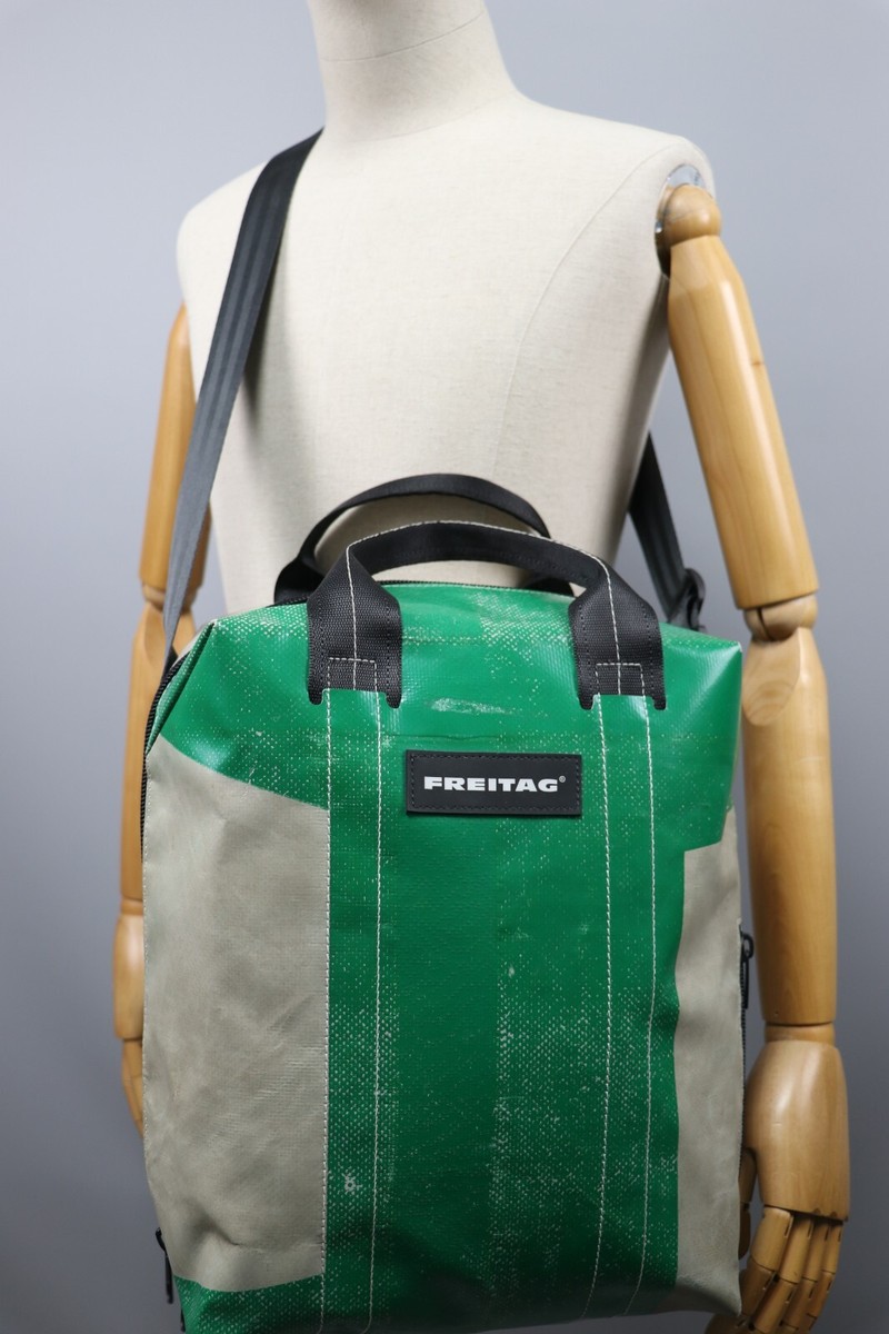 FREITAG F76 Leo Vintag Green/Gray Used Pvc Laptop Crossbody