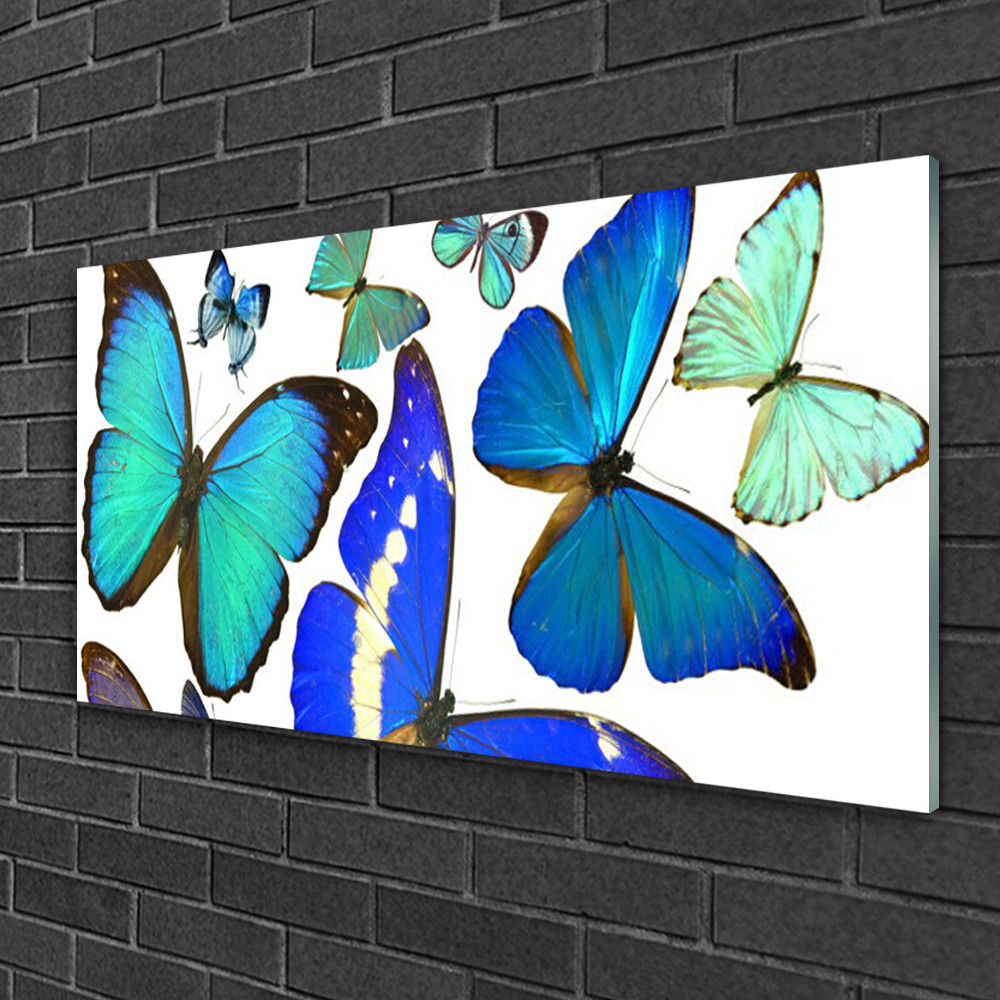 Tableau sur verre de 100x50 cm avec motif papillon pour une chambre zen