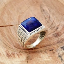 Lapis Lazuli Ring, 925 Sterling Silver Ring, Handmade Ring For Men's, Size 8 US