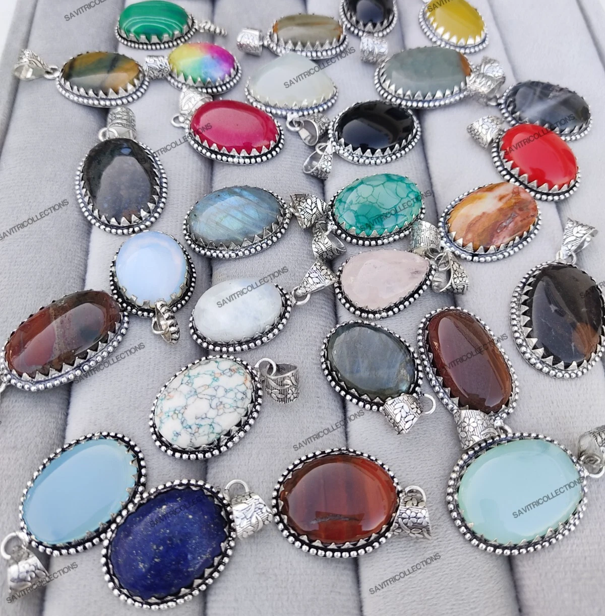 VETEMENTS Lotto ciondoli all'ingrosso placcati argento 92 5 Mix Gemstone Mix Design gioielli sfusi