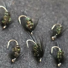 FLY FISHING WET FLIES SOFT HACKLE # 16 STARLING BLACK CUSTOM TIED FRONTIER