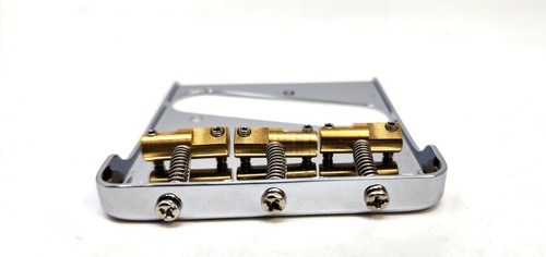 Ashtray Bridge Low Prfoile Side Telecaster Style w/Compensated Brass Saddles, Ch - Picture 7 of 9