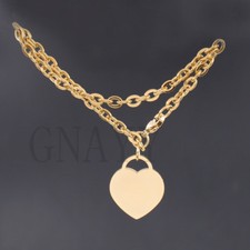 Personalize Name text Gold Plated Solid heart oval chain bracelet charm to girl